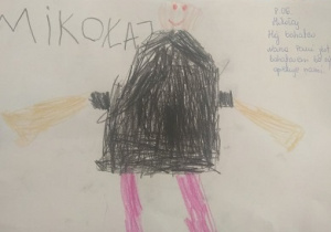 Zdjęcie przedstawia rysunek dziecka, które miało narysować swojego superbohatera